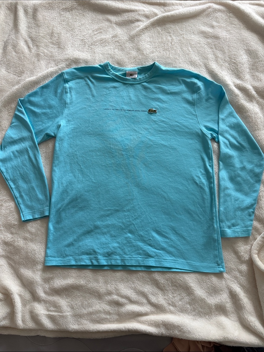 Lacoste Long-Sleeve Tee in Aqua